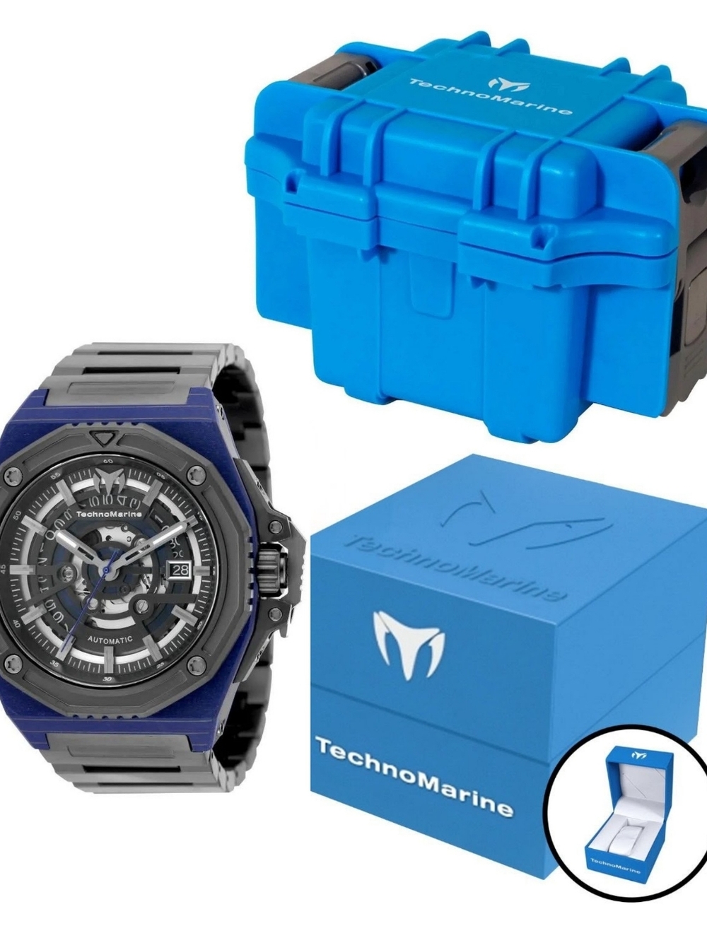 BNWT🎁 Technomarine Carbon Nautic Watch & 1-Slot Dive Impact Watch Case